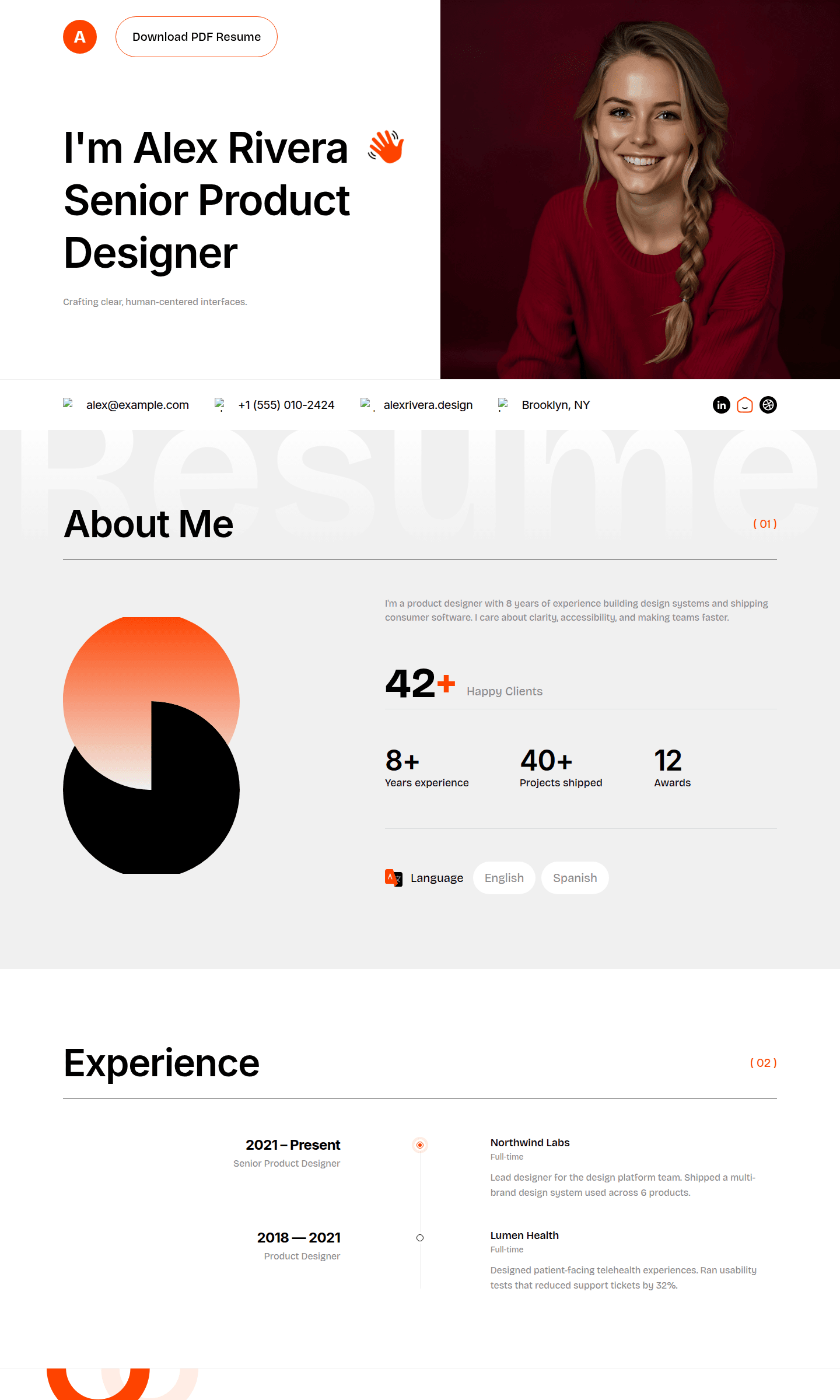Resume template preview